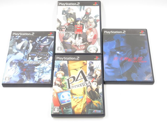 Atlus - Persona ペルソナ 3 4 Fes アペンド版 Shin Megami Tensei 3 Nocturne 真・女神転生 Japan - PlayStation2 (PS2) - Videospiel-Set (4) - In Originalverpackung