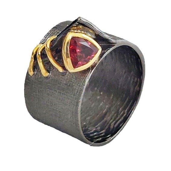 Ohne Mindestpreis - Ring Silber -  0.92 tw. Granat 