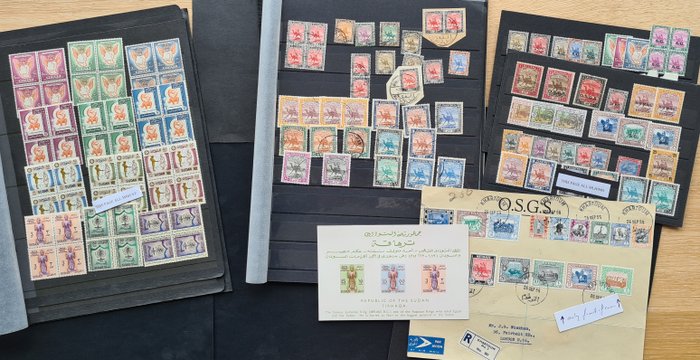 英联邦  - G70) 1898-1974 苏丹邮票块上 14 张照片 selten 提供骆驼