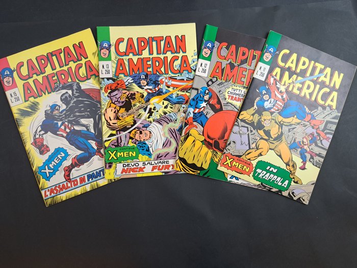 Captain America nn. 11/13, 15 - L'Assalto di Pantera Nera e Altri - 4 Comic - Erstausgabe - 1973