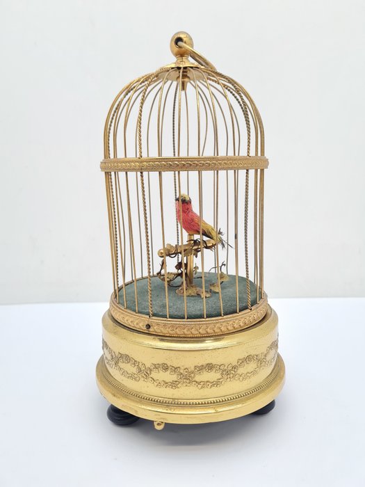 Automatisk sjungande fågel i bur - 1940-1950