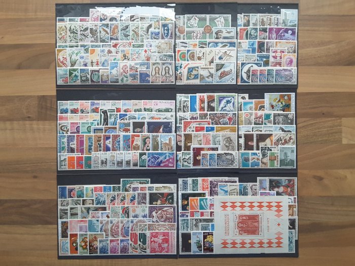 Monaco 1962/1973 - 10 volle Jahre Luftpost und vorentwertete Briefmarken - Yvert 571 à 952 sans les timbre non émis, PA 79 à 96, Préo 23 à 33