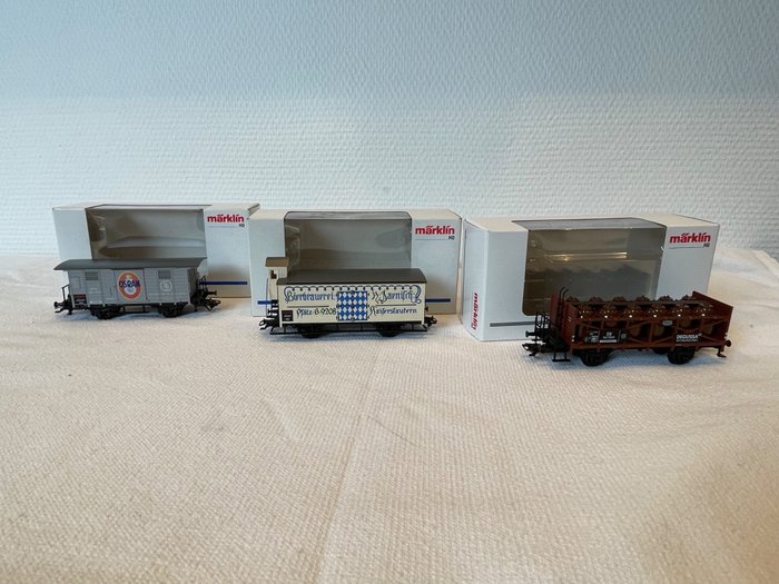 Märklin H0 - 48921/48853/48162 - Wagon de marchandises pour trains miniatures (3) - 3 wagons d'initiés - DB, Berlin