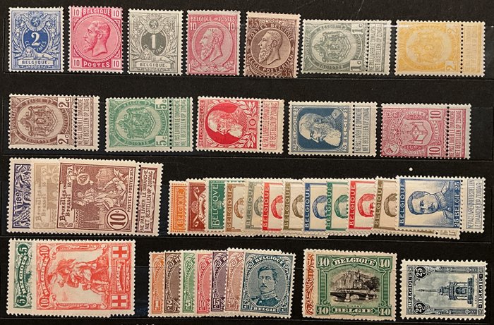 比利時 1865/1932 - 系列和郵票的選擇 - POSTFRIS - ex OBP 26/374C