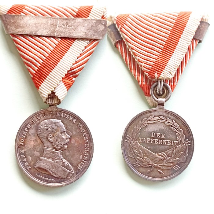 Østrig - Medalje - Bravery Silver Medal "Der Tapferkeit" II Class Type IV 1914 - 1918 - 1916