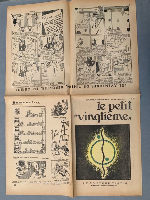 Petit Vingtième 1/1933 - Rarissime  Fascicule Non Découpé - Grande feuille A1 pliée - 1933