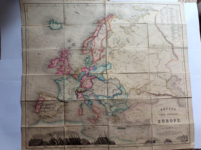 Europa, Mapa - Europy; George Philip & son - Betts's tour through Europe - 1861-1880