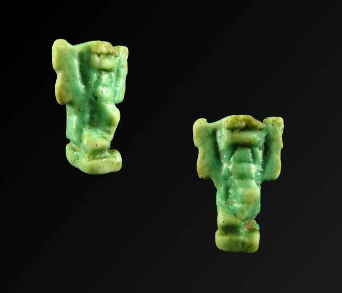 Ancient Egyptian Faience amulet of the God Shu - 1.9 cm  (No Reserve Price)