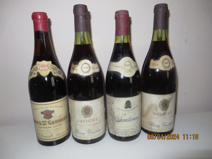 1964 Nuits Saint Georges 1978 x 2  Savigny les Beaune & 1979 Santenay - 勃艮第 - 4 瓶 (0.75L)