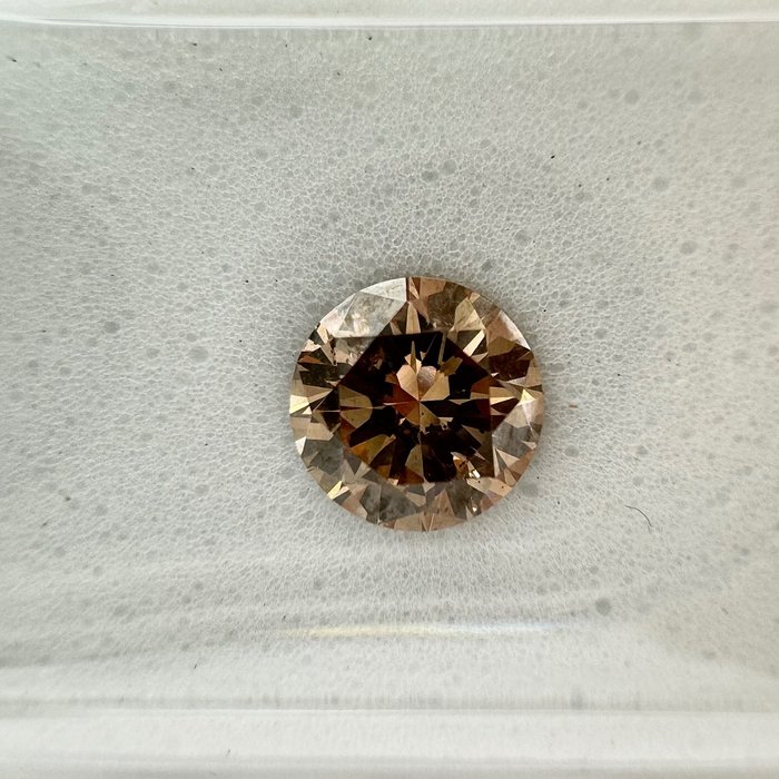 1 pcs Diamant - 0.55 ct - Rotund - maro portocaliu modern - SI2, *no reserve price*