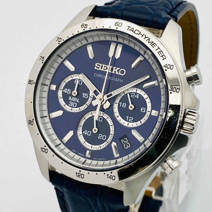 Seiko - Seiko Chronograph Dark Blue Dial 100m. Date Tachymeter - χωρίς τιμή ασφαλείας - Άνδρες - 2011-σήμερα