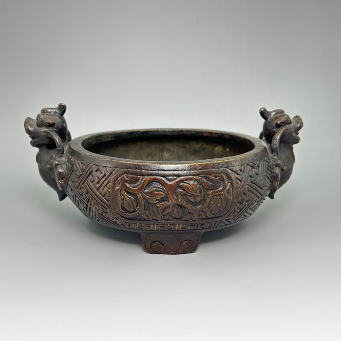龙主题香炉 - 铜 - 中国 - 现代的