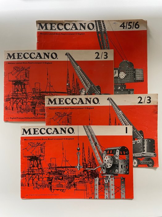 Meccano  - 鐵皮玩具 Handleiding Uitrusting 1, 2, 3, 4, 5 en 6 - 1960-1970