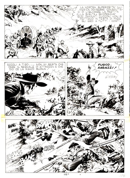 Ticci, Giovanni - 1 Original page - Tex #297 - "Gli Avvoltoi" - 1985