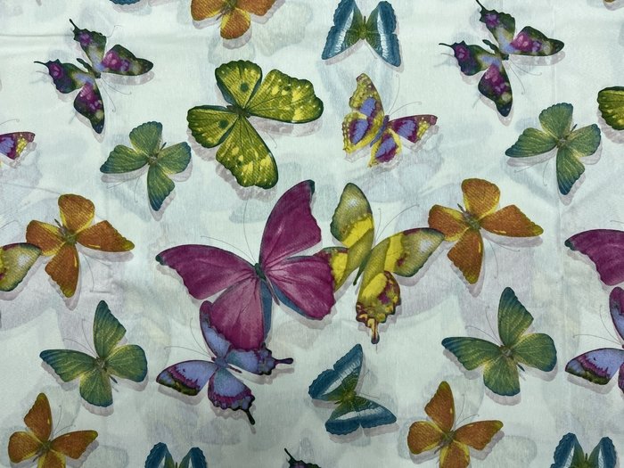 San Leucio – eleganter Stoff mit Schmetterlingen - Stoff  - 280 cm - 260 cm