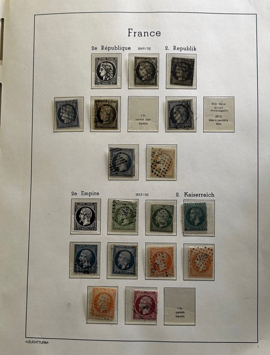 Frankreich 1849/1939 - Frankreich Sammlung - postfrische/ungebrauchte/gestempelte Frankreichsammlung der Jahre 1849 bis 1939- alles abegebildet