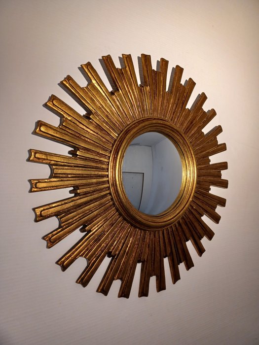 Väggspegel  - Kåda/Polyester, vintage häxa sol spegel