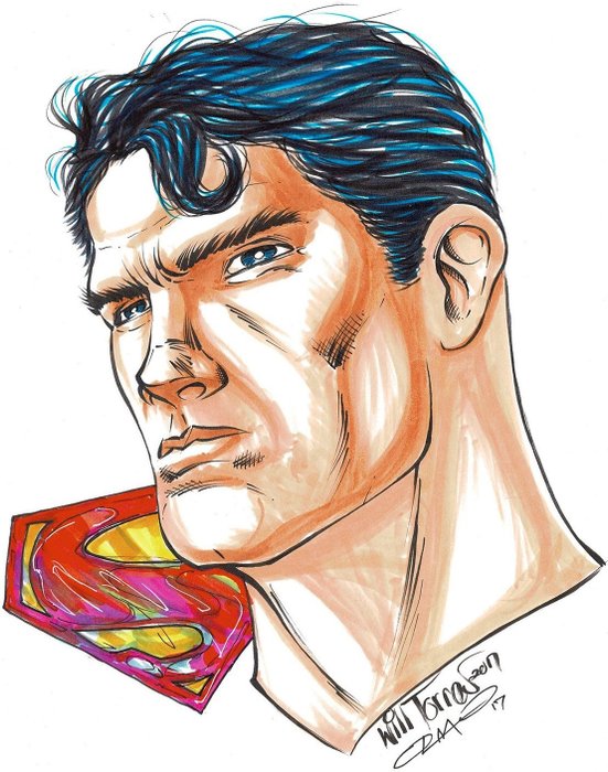Will Torres - Superman - Original Drawing - Hand Signed