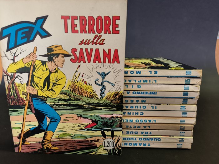 Tex nn. 93-101-104-105-107/115 - lotto tex originali in prima edizione - 13 Comic - First edition