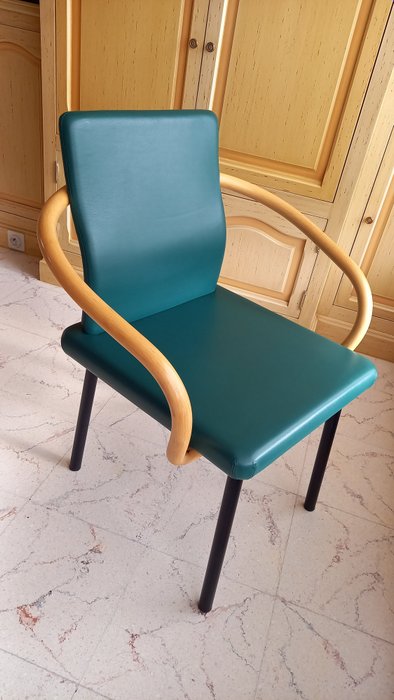 Knoll - Ettore Sottsass - Stoel - Mandarin chair - Hout, Leder, Metaal