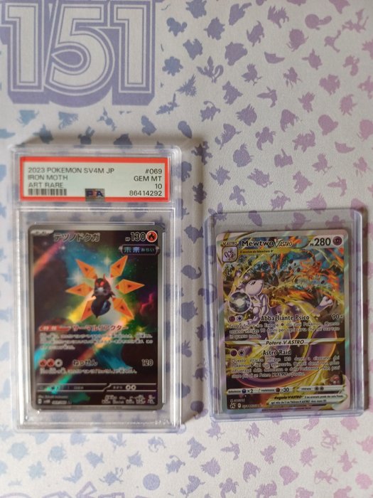 Pokémon - 2 Graded card - scalet and violet - Mewtwo, iron moth - PSA 10