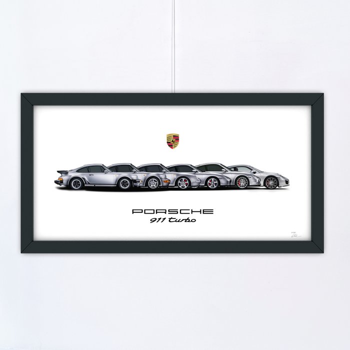 Porsche 911 Turbo Evolution - Fine Art Photography - Luxury Wooden Framed 80x40 cm - Limited Edition Nr 02 of 30 - Serial AA-112