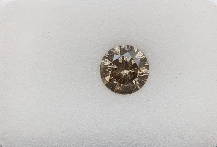 鑽石 - 0.46 ct - 圓形 - Light Grayish Brown - I1, No Reserve Price