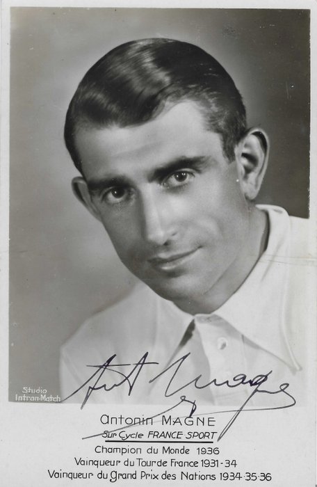 Signed Photo - ANTONIN MAGNE, World Champion 1936, Winner of the Tour de France 1931, 1934