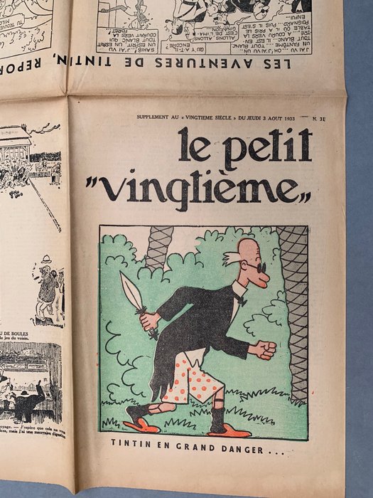 Petit Vingtième 31/1933 - Rare Fascicule Non Découpé - Grande feuille A1 pliée comme dans le journal - 1933