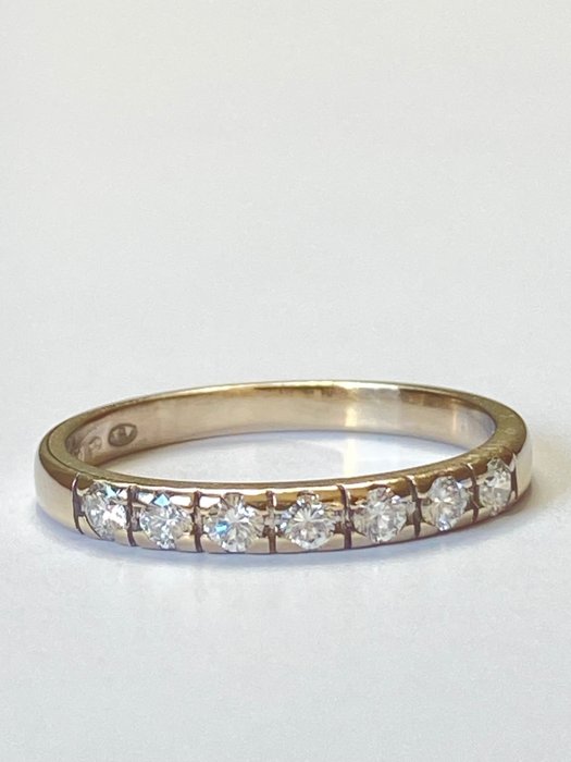 没有保留价 - 戒指 - 18K包金 白金 -  0.28 tw. 钻石  (天然) 