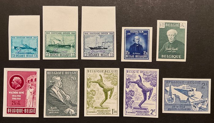 比利時 1946/1956 - 郵票和系列的選擇 - UNPERTENED - ex. OBP 725/996