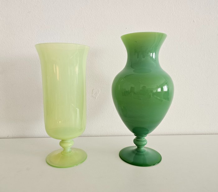 De Rupel - 花瓶 (2) -  德西蕾/弗朗索瓦絲  - 乳白色玻璃