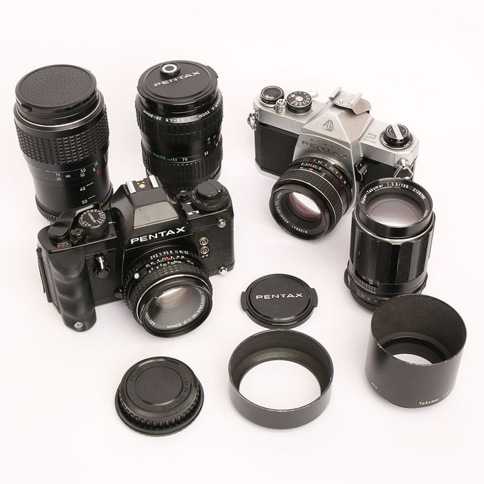 Pentax Uitgebreide analoge fotograaf set | Asahi Pentax SP 1000, Pentax LX, SMC Takumar, Pentax Zooms, Analóg fényképezőgép