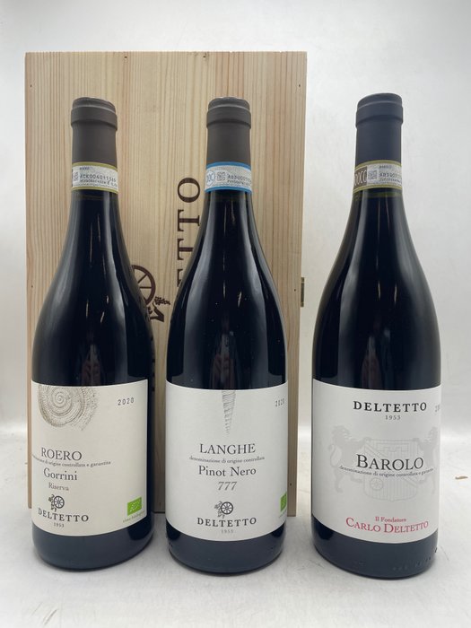 2020 777 Pinot Nero, 2020 Gorrini Riserva Roero & 2016 Il Fondatore Carlo Barolo, Deltetto - Piedmont - 3 Bottle (0.75L)
