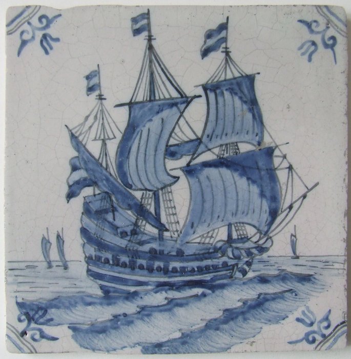 Azulejo - Barco mercante - 1850 - 1900 