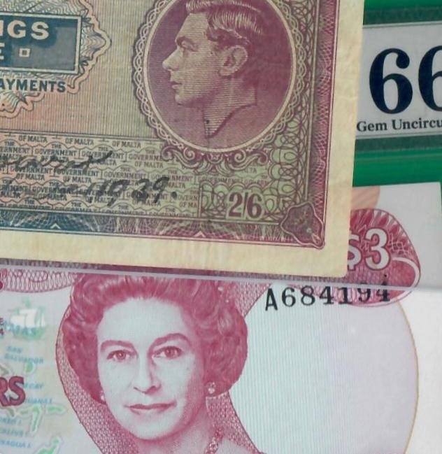 Világ. - 2 banknotes - both graded - various dates  (Nincs minimálár)