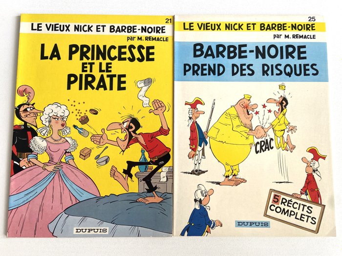 Le Vieux Nick et Barbe-Noire T21 + T25 - 2x B - 2 Album - Første utgave - 1978/1983