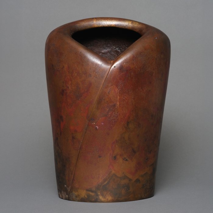 花瓶 - 銅綠青銅 - 日本