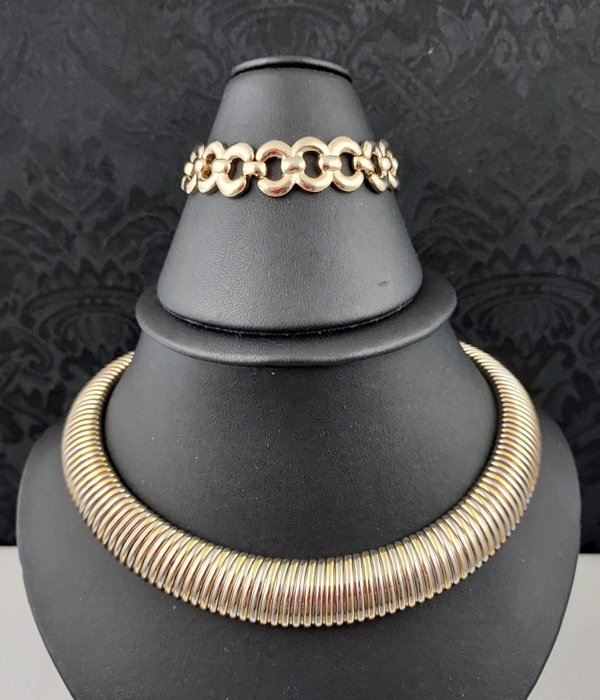 Collier NAPIER mod. OMEGA et bracelet MONET - Bañado en oro - Collar