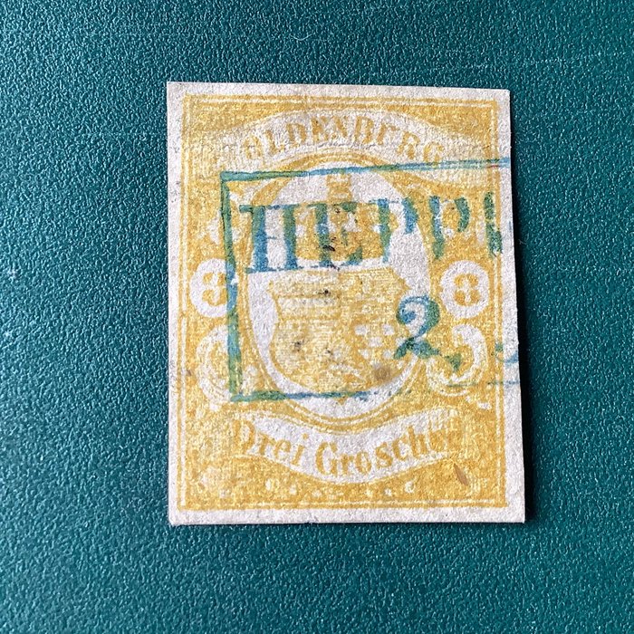 Oldenburg 1861 - 3 格羅申徽章 - Michel 14