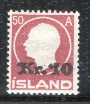 Islande 1925 - 10 KR sur 50 Aur - Michel catalogus nummer: 120