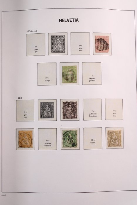 Schweiz 1854/1989 - Erweiterte Sammlung in 2 Davo Crystal Preprint-Alben