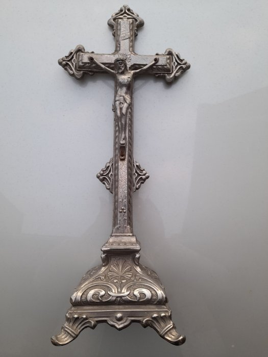 耶穌受難十字架像 - 新藝術風格 - 銀盤 - 1910-1920