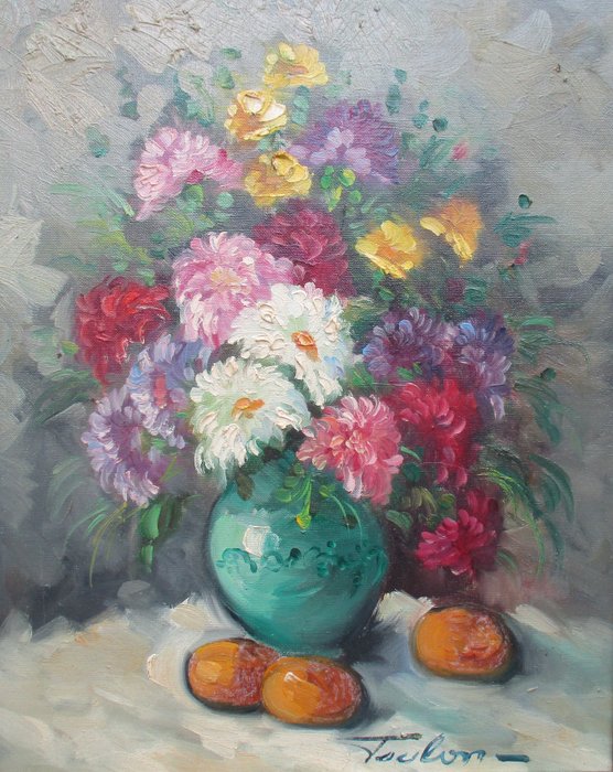 Jean Jacques Foulon (1923-1980) - Bloemen in een vaas
