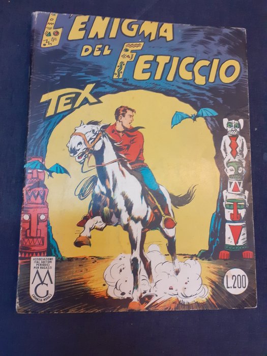 Tex n. 24 - Aut. 5926  spillato " l' enigma del feticcio " con difetto di stampa - 1 Comic - 第一版 - 1962