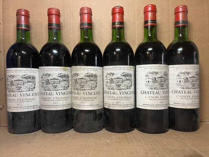 1975 Château Vincent , Canon Fronsac - Bordeaux - 6 Flaschen (0,75 l)