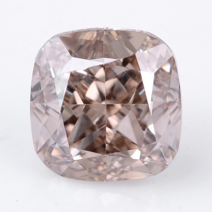 1 pcs 鑽石 - 0.71 ct - 明亮型, 枕形 - 艷啡色 - VS2