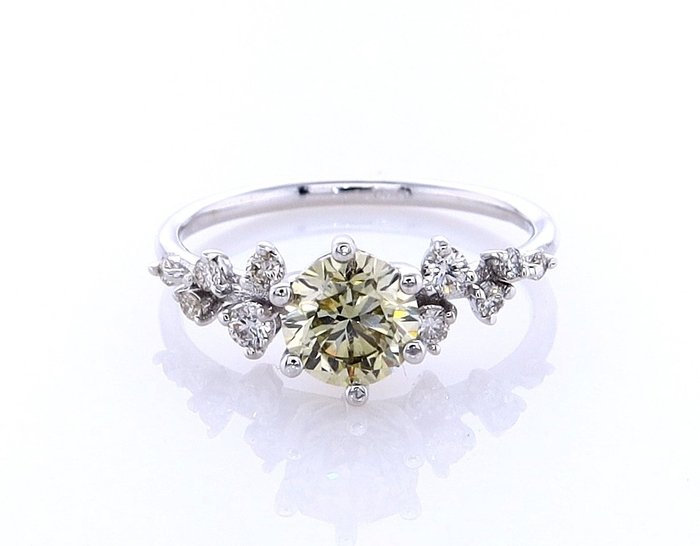 Ring - 14 kt Weißgold -  0.90 tw. Diamant  (Natürlich) - Diamant 