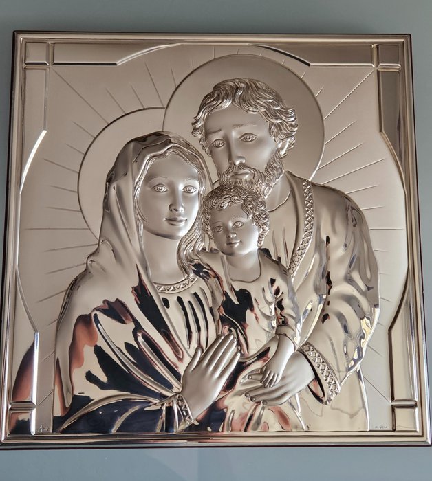 Icono - Sagrada Familia - Laminado de plata