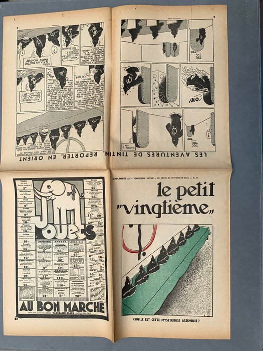 Petit Vingtième 47/1933 - Rare Fascicule Non Découpé - Grande feuille A1 pliée comme dans le journal - 1933